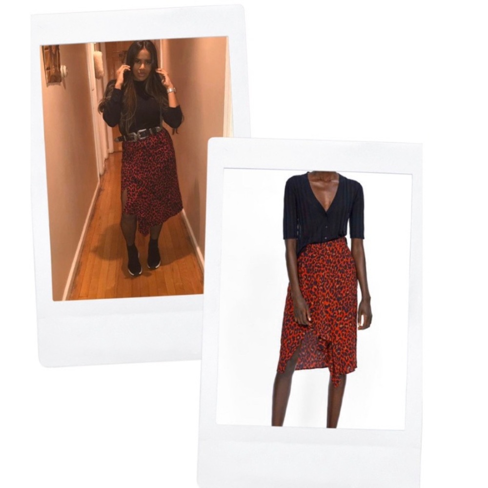 Zara red animal print